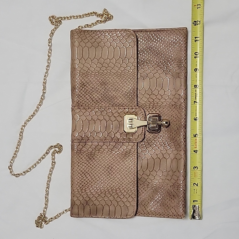 Grace Angel Women's Snake Skin Embossed Envelope Clutch Shoulder Bag